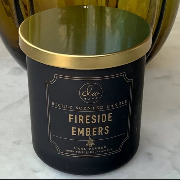 DW HOME FIRESIDE EMBERS CANDLE RICHLY SCENTED NEW 1 WICK - Picture 2 of 3